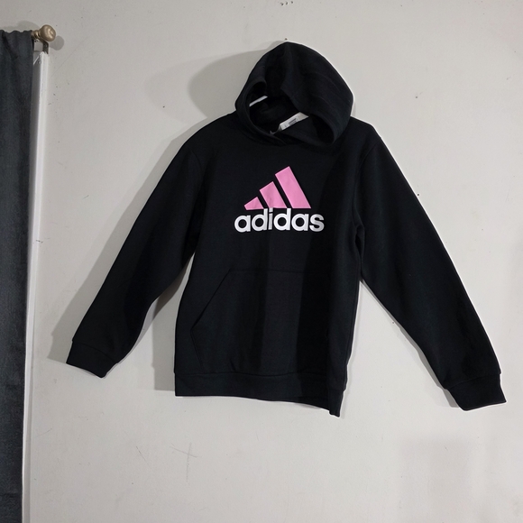 Adidas Black Hoodie with Pink Logo - Picture 4 of 8